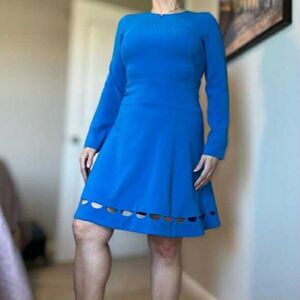 Shoshanna Royal Blue Long Sleeve Knee Length Dress, size 6